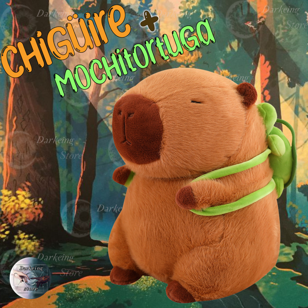 PELUCHE CHIGÜIRE CON MOCHILA DE TORTUGA